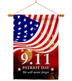 Remember 9/11 - Patriotic Americana Vertical Impressions Decorative Flags HG137593 Made In USA