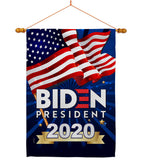 Biden 2020 - Patriotic Americana Vertical Impressions Decorative Flags HG170074 Made In USA
