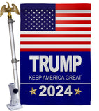 Trump 2024 - Patriotic Americana Vertical Impressions Decorative Flags HG170081 Made In USA