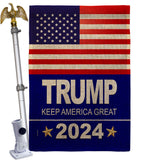 Trump 2024 - Patriotic Americana Vertical Impressions Decorative Flags HG170081 Made In USA