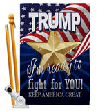 Trump Fight For You - Patriotic Americana Vertical Impressions Decorative Flags HG170132 Made In USA