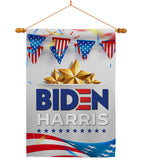 Biden Harris For 2020 - Patriotic Americana Vertical Impressions Decorative Flags HG170144 Made In USA