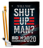 Will you Shut Up - Patriotic Americana Vertical Impressions Decorative Flags HG170149 Made In USA