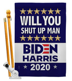 Shut Up Man - Patriotic Americana Vertical Impressions Decorative Flags HG170150 Made In USA