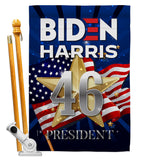 Biden Harris 46 - Patriotic Americana Vertical Impressions Decorative Flags HG170159 Made In USA