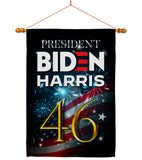 President 46 Biden - Patriotic Americana Vertical Impressions Decorative Flags HG170160 Made In USA