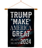 Make America Great Again 2024 - Patriotic Americana Vertical Impressions Decorative Flags HG170179 Made In USA