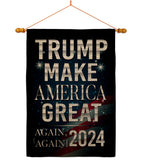 Make America Great Again 2024 - Patriotic Americana Vertical Impressions Decorative Flags HG170179 Made In USA