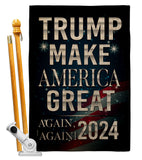 Make America Great Again 2024 - Patriotic Americana Vertical Impressions Decorative Flags HG170179 Made In USA