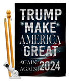 Make America Great Again 2024 - Patriotic Americana Vertical Impressions Decorative Flags HG170179 Made In USA