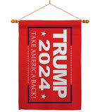 Trump Take America Back 2024 - Patriotic Americana Vertical Impressions Decorative Flags HG170180 Made In USA