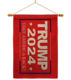 Trump Take America Back 2024 - Patriotic Americana Vertical Impressions Decorative Flags HG170180 Made In USA