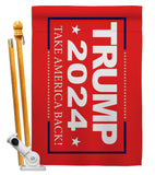 Trump Take America Back 2024 - Patriotic Americana Vertical Impressions Decorative Flags HG170180 Made In USA