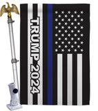 Trump 2024 Thin Blue Line - Patriotic Americana Vertical Impressions Decorative Flags HG170182 Made In USA