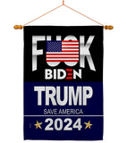 Fuck Biden Save America - Patriotic Americana Vertical Impressions Decorative Flags HG170188 Made In USA