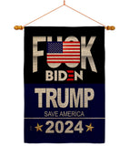 Fuck Biden Save America - Patriotic Americana Vertical Impressions Decorative Flags HG170188 Made In USA