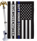 Honor Blue Live - Patriotic Americana Vertical Impressions Decorative Flags HG170207 Made In USA