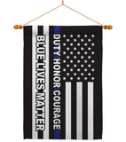 Honor Blue Live - Patriotic Americana Vertical Impressions Decorative Flags HG170207 Made In USA