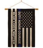 Honor Blue Live - Patriotic Americana Vertical Impressions Decorative Flags HG170207 Made In USA