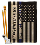 Honor Blue Live - Patriotic Americana Vertical Impressions Decorative Flags HG170207 Made In USA