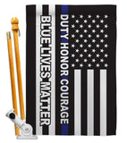 Honor Blue Live - Patriotic Americana Vertical Impressions Decorative Flags HG170207 Made In USA