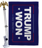 Trump Won - Patriotic Americana Vertical Impressions Decorative Flags HG170223 Made In USA