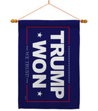 Trump Won - Patriotic Americana Vertical Impressions Decorative Flags HG170223 Made In USA