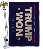 Trump Won - Patriotic Americana Vertical Impressions Decorative Flags HG170223 Made In USA