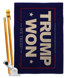 Trump Won - Patriotic Americana Vertical Impressions Decorative Flags HG170223 Made In USA