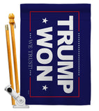 Trump Won - Patriotic Americana Vertical Impressions Decorative Flags HG170223 Made In USA