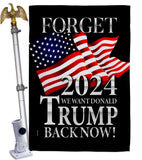 Trump Back Now - Patriotic Americana Vertical Impressions Decorative Flags HG170225 Made In USA