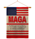 MAGA Trump - Patriotic Americana Vertical Impressions Decorative Flags HG170231 Made In USA