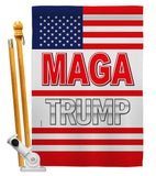 MAGA Trump - Patriotic Americana Vertical Impressions Decorative Flags HG170231 Made In USA