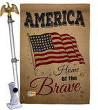 America Home of the Brave - Patriotic Americana Vertical Impressions Decorative Flags HG191083 Made In USA