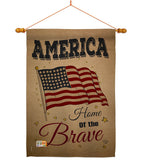 America Home of the Brave - Patriotic Americana Vertical Impressions Decorative Flags HG191083 Made In USA