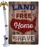 Land of the Free, Home of the Brave - Patriotic Americana Vertical Impressions Decorative Flags HG191110 Made In USA