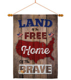 Land of the Free, Home of the Brave - Patriotic Americana Vertical Impressions Decorative Flags HG191110 Made In USA