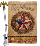 Welcome American Pride Reef - Patriotic Americana Vertical Impressions Decorative Flags HG191212 Made In USA