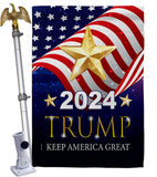 2024 Trump Keep America Great - Patriotic Americana Vertical Impressions Decorative Flags HG192181 Made In USA