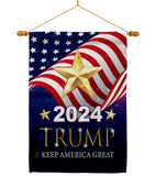 2024 Trump Keep America Great - Patriotic Americana Vertical Impressions Decorative Flags HG192181 Made In USA