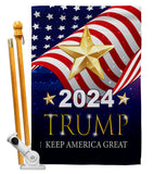 2024 Trump Keep America Great - Patriotic Americana Vertical Impressions Decorative Flags HG192181 Made In USA