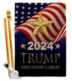 2024 Trump Keep America Great - Patriotic Americana Vertical Impressions Decorative Flags HG192181 Made In USA