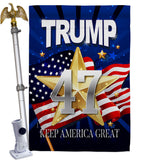 Trump 47 Keep America Great - Patriotic Americana Vertical Impressions Decorative Flags HG192324 Made In USA