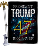 Trump 47 Best Ever - Patriotic Americana Vertical Impressions Decorative Flags HG192325 Made In USA