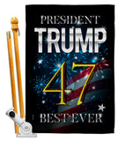 Trump 47 Best Ever - Patriotic Americana Vertical Impressions Decorative Flags HG192325 Made In USA