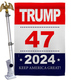 Trump 47 - Patriotic Americana Vertical Impressions Decorative Flags HG192326 Made In USA