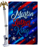 Martin Luther King - Patriotic Americana Vertical Impressions Decorative Flags HG192383 Made In USA