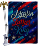 Martin Luther King - Patriotic Americana Vertical Impressions Decorative Flags HG192383 Made In USA