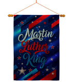 Martin Luther King - Patriotic Americana Vertical Impressions Decorative Flags HG192383 Made In USA