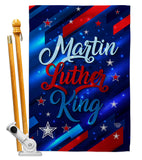 Martin Luther King - Patriotic Americana Vertical Impressions Decorative Flags HG192383 Made In USA